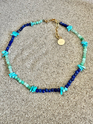 Ocean Blues Lux Necklace  - Water Resistant