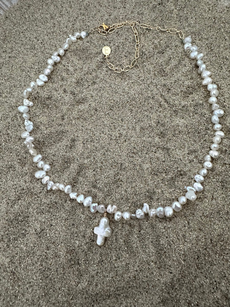 Pearl Cross Necklace