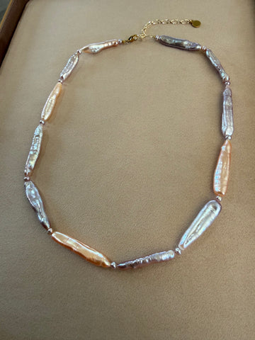 Sunrise Biwa Pearl Necklace