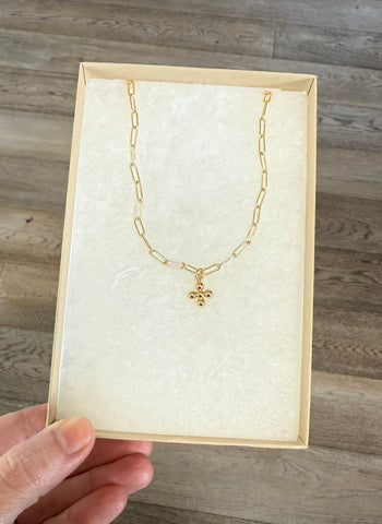 Petite Bubble Cross Necklace