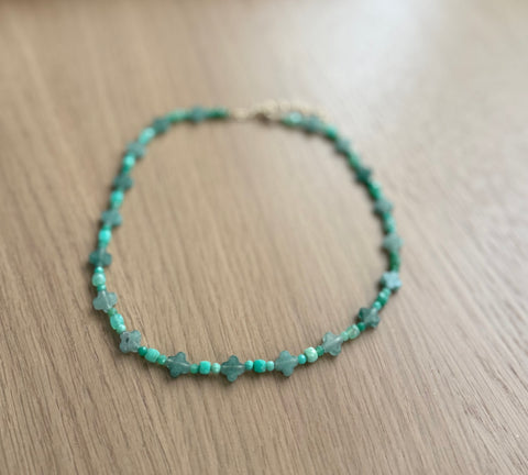 Sea Foam Clover Necklace - Water Resistant