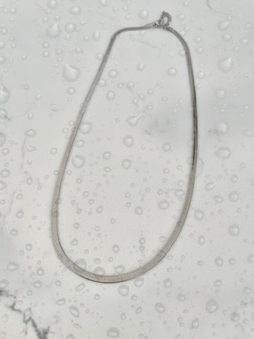 SILVER Water Resistant Herringbone/Snake Chain