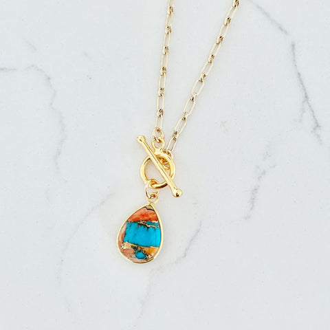 Deep Canyon Necklace - Oyster Turquoise
