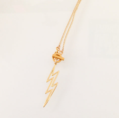Lightning Strikes x 2 Necklace Gold or Silver