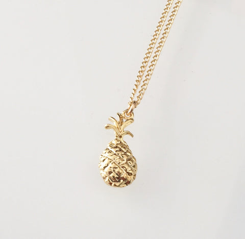 Mini Pineapple Necklace Gold or Silver