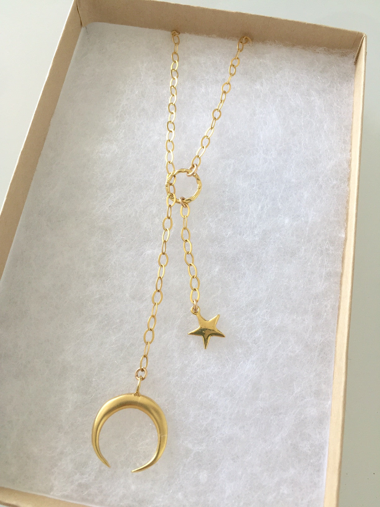 The Crescent Moon and Stars Lariat Necklace – Long Lost Jewelry