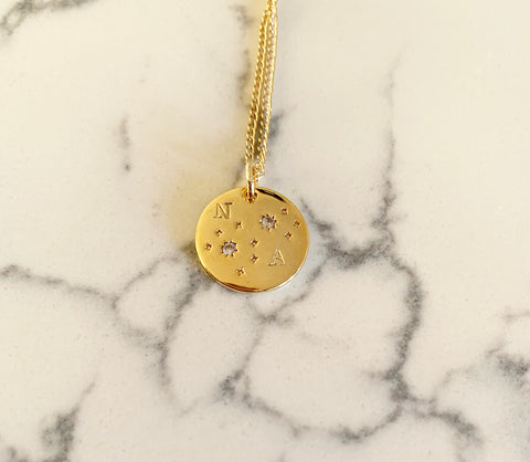 Written in the stars Coin Personalized Necklace