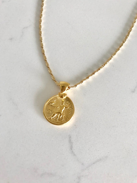 Mini Mykonos Coin Necklace - Thick Chain