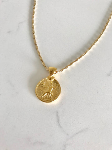 Mini Mykonos Coin Necklace - Thick Chain