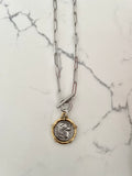 SILVER/Gold Riggings Coin Necklace