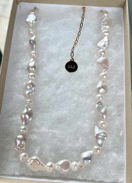 Dainty Water's Edge Pearl Necklace - Water resistant
