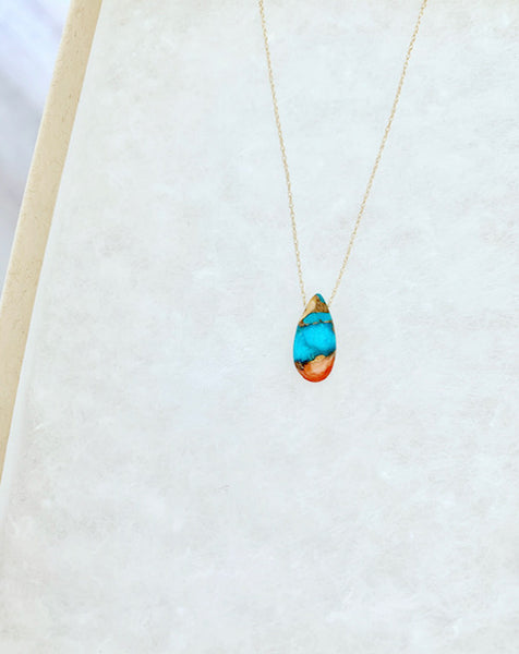 Mini Archipelago Oyster Turquoise Necklace