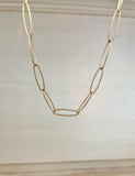 Elongated Links Paper Clip Necklace - Water Resistant