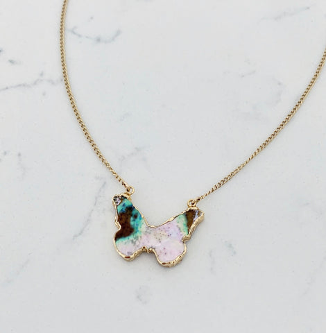 Petite Butterfly Necklace - Abalone shell